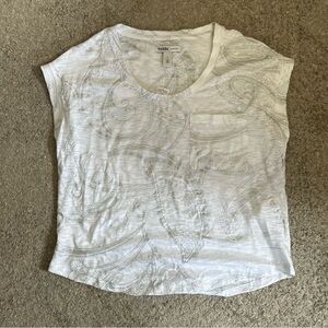 White House Black Market White Paisley Top